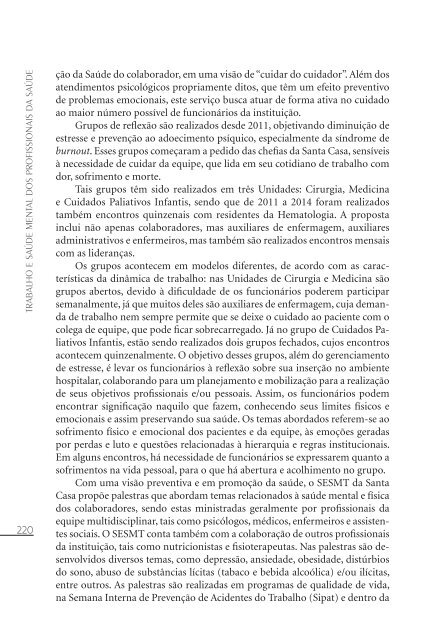 Trabalho e saúde mental dos profissionais da saúde