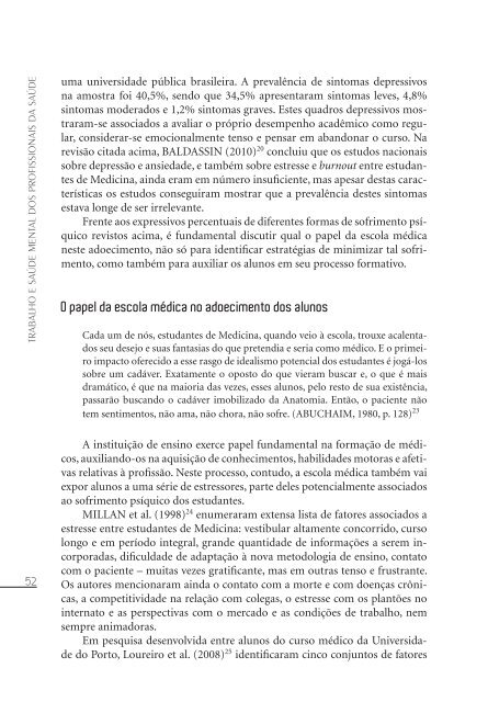 Trabalho e saúde mental dos profissionais da saúde