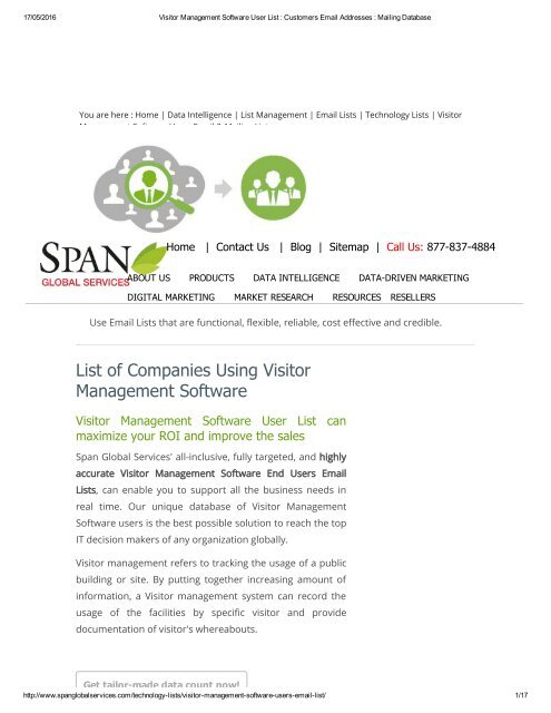 Get Tele Verified Visitor Management Software using Companies from Span Global Services