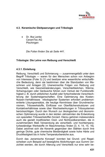 Keramische Gleitpaarungen und Tribologie - Verband der ...