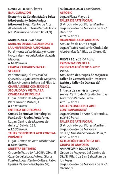 Semana del Mayor en Alcobendas