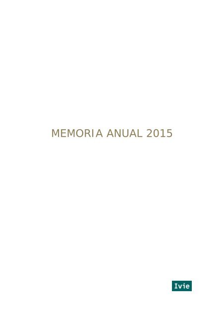 Memoria Anual Ivie 2015