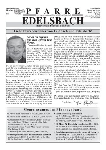 Edelsbach Liebe Pfarrbewohner von Feldbach und Edelsbach!