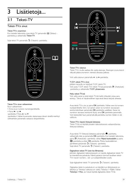 Philips T&eacute;l&eacute;viseur LED - Mode d&rsquo;emploi - FIN