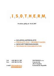 Montagebedingungen der Isoliergläser - ISOTHERM sro