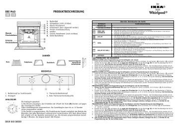 KitchenAid 600 947 79 - Oven - 600 947 79 - Oven DE (857916116010) Istruzioni per l'Uso