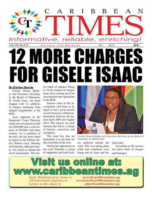 Caribbean Times 12th Issue - Friday 20th May 2016