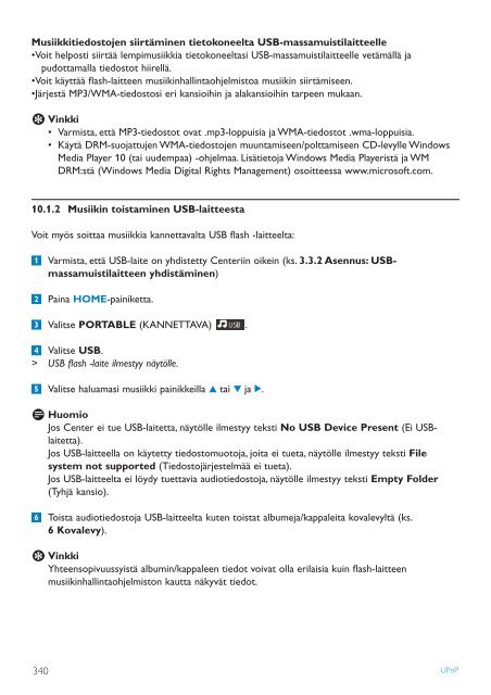 Philips Streamium Centre Streamium - Mode d&rsquo;emploi - FIN