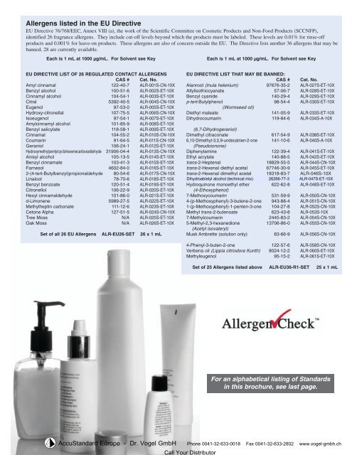 Allergens by AccuStandard - Dr. Vogel GmbH