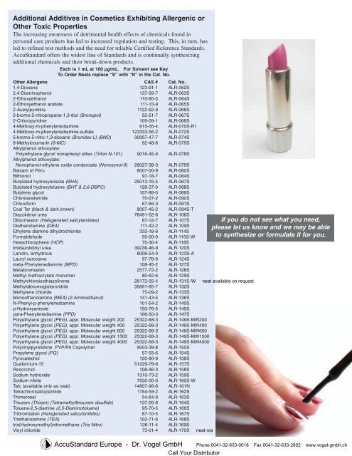 Allergens by AccuStandard - Dr. Vogel GmbH