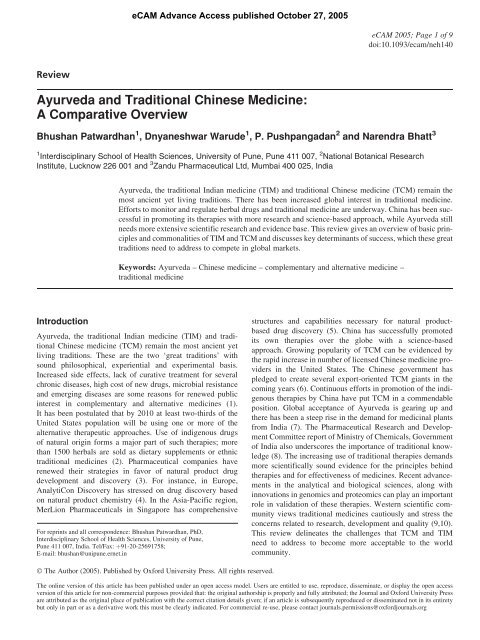 Ayurveda And Traditional Chinese Medicine A Comparative Overview