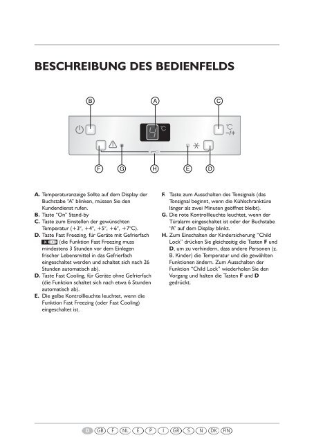 KitchenAid 906.2.02 - Refrigerator - 906.2.02 - Refrigerator DE (855164516010) Scheda programmi