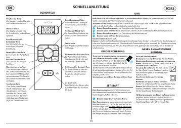 KitchenAid JC 212 WH - Microwave - JC 212 WH - Microwave DE (858721299290) Scheda programmi