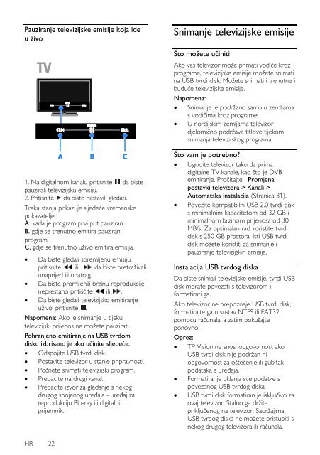 Philips 4000 series T&eacute;l&eacute;viseur LED ultra-plat 3D - Mode d&rsquo;emploi - HRV