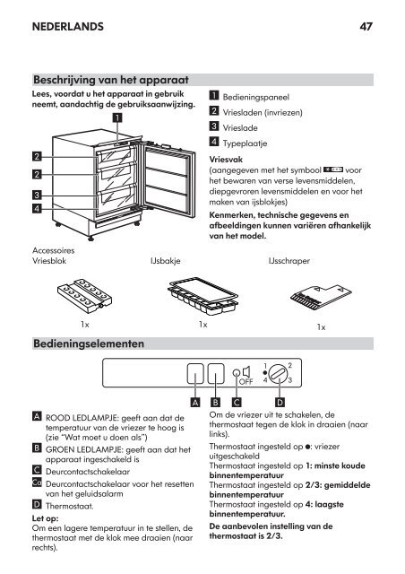 KitchenAid UC FZ 80 - Freezer - UC FZ 80 - Freezer NL (850785196000) Istruzioni per l'Uso