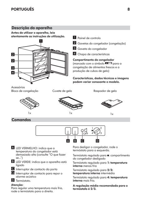 KitchenAid UC FZ 80 - Freezer - UC FZ 80 - Freezer PT (850785196000) Istruzioni per l'Uso