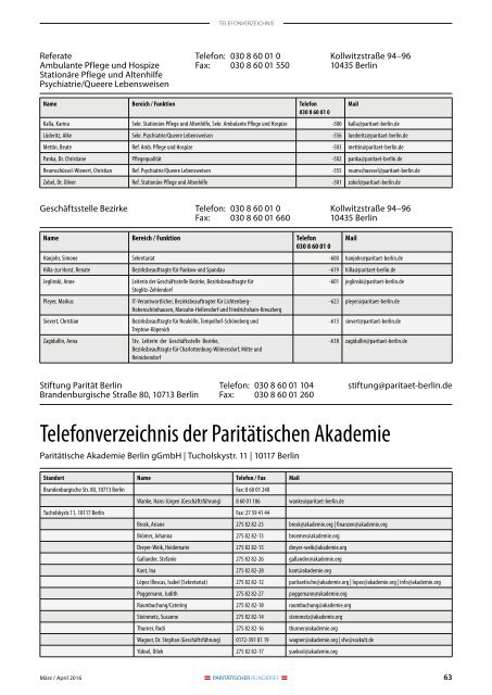 PARITÄTISCHER RUNDBRIEF