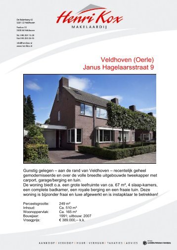 Brochure Janus Hagelaarsstraat 9, Veldhoven - Henri Kox Makelaardij