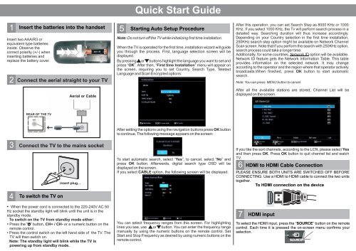 Philips 2800 series T&eacute;l&eacute;viseur LED - Guide de mise en route - ENG