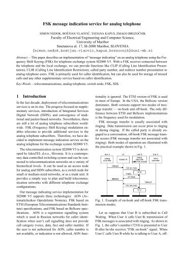 FSK message indication service for analog telephone