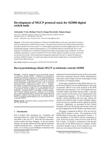 Development of MGCP protocol stack for SI2000 digital ... - CiteSeer