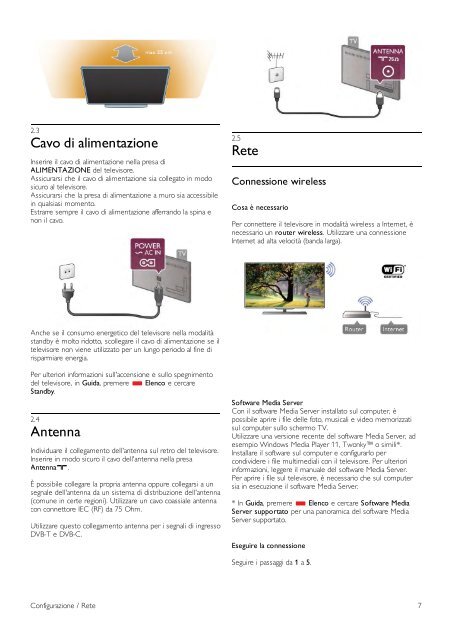 Philips 7000 series T&eacute;l&eacute;viseur LED Smart TV - Mode d&rsquo;emploi - ITA