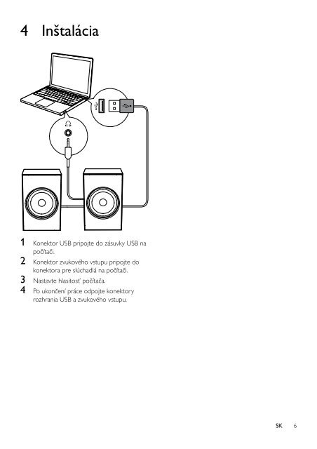 Philips Enceintes USB pour ordinateur portable - Mode d&rsquo;emploi - SLK