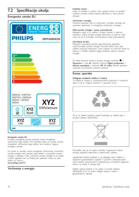 Philips 8000 series T&eacute;l&eacute;viseur LED Smart TV - Mode d&rsquo;emploi - SLV