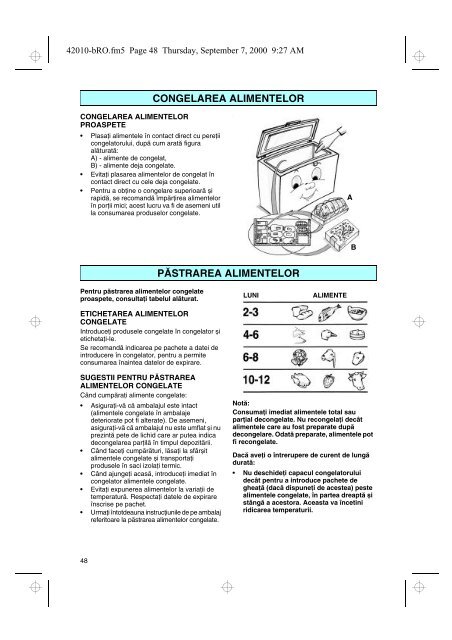 KitchenAid ZC 141 - Freezer - ZC 141 - Freezer RO (850791110000) Istruzioni per l'Uso