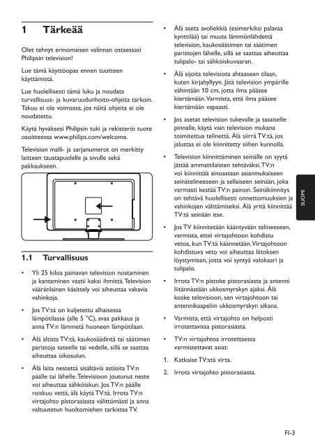 Philips TV LCD - Mode d&rsquo;emploi - FIN