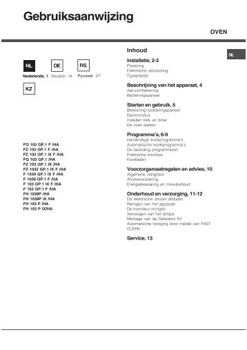 KitchenAid F 103GP.1 (WH) F /HA - Oven - F 103GP.1 (WH) F /HA - Oven DE (F062423) Istruzioni per l'Uso