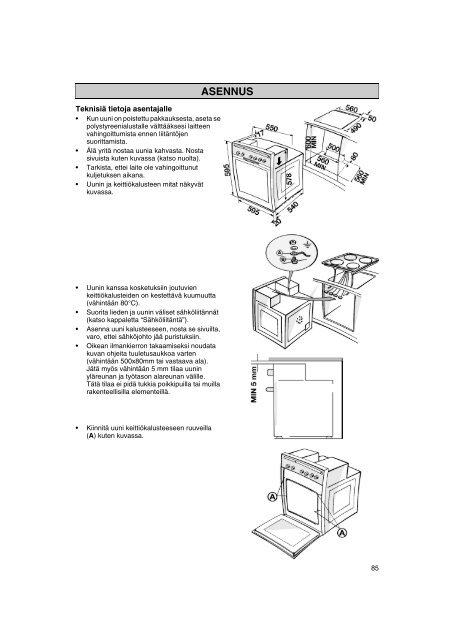 KitchenAid 845 312 80 - Oven - 845 312 80 - Oven FI (854145412010) Istruzioni per l'Uso