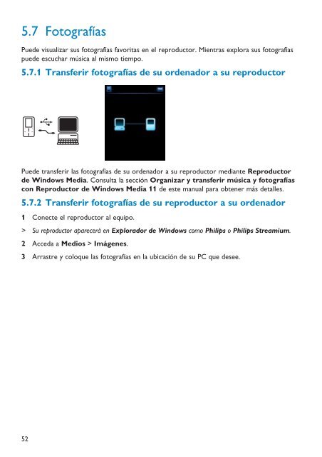 Philips Streamium Baladeur audio/vid&eacute;o &agrave; m&eacute;moire flash - Mode d&rsquo;emploi - ESP