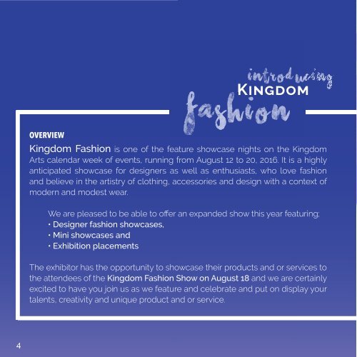 KA 2016 Fashion Exhibitor Prospectus