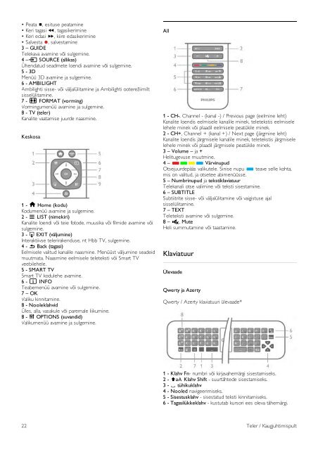 Philips 8000 series T&eacute;l&eacute;viseur LED Smart TV ultra-plat - Mode d&rsquo;emploi - EST