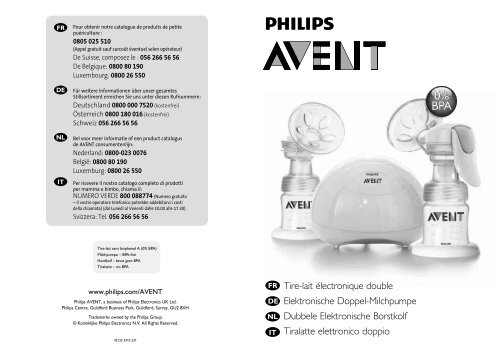 Philips Avent Tire-lait &eacute;lectronique double - Mode d&rsquo;emploi - DEU