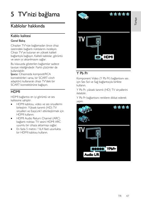 Philips 7000 series T&eacute;l&eacute;viseur LED Smart TV - Mode d&rsquo;emploi - TUR