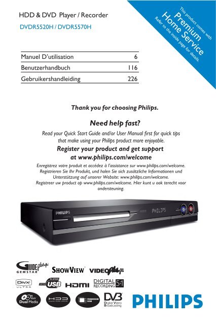 Philips Lecteur/enregistreur de DVD disque dur - Mode d&amp;rsquo;emploi -  FRA