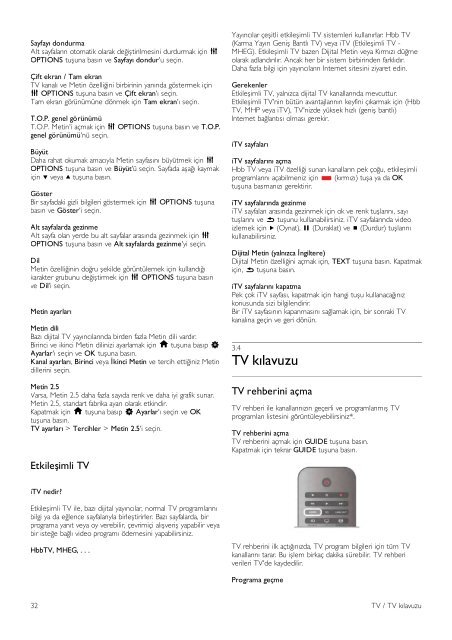 Philips 9000 series T&eacute;l&eacute;viseur LED Smart TV - Mode d&rsquo;emploi - TUR