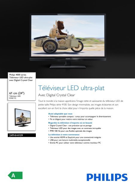 Philips 4000 series T&eacute;l&eacute;viseur LED ultra-plat - Fiche Produit - FRA