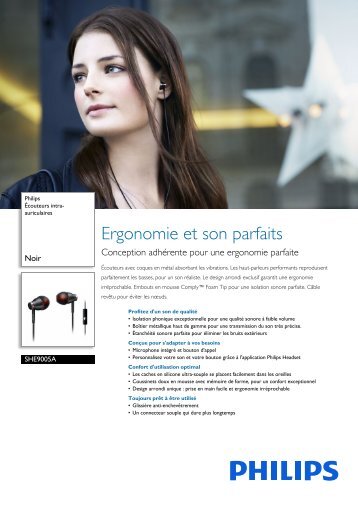 Philips Ãcouteurs intra-auriculaires - Fiche Produit - FRA