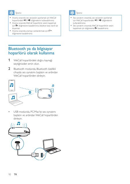 Philips Haut-parleur Bluetooth WeCall - Mode d&rsquo;emploi - TUR