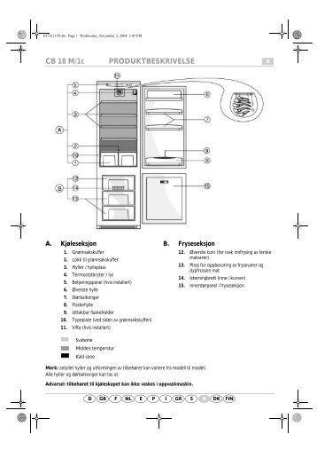 KitchenAid A 300 A/E04 - Fridge/freezer combination - A 300 A/E04 - Fridge/freezer combination NO (853976312010) Scheda programmi