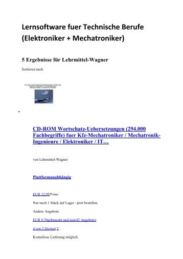 Lernsoftware fuer Technische Berufe wie Elektroniker + Mechatroniker (englisch Woerterbuch Bilder Lexikon