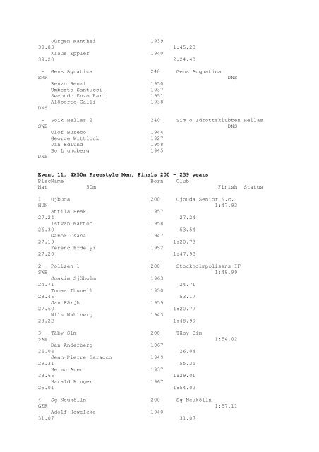 Results Total - Per Age Group w ith lap tim es - U-Klubi