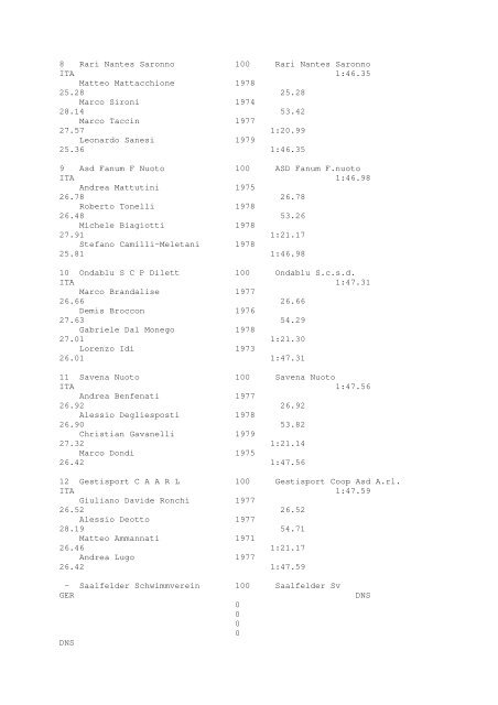 Results Total - Per Age Group w ith lap tim es - U-Klubi