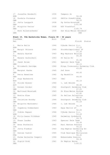 Results Total - Per Age Group w ith lap tim es - U-Klubi