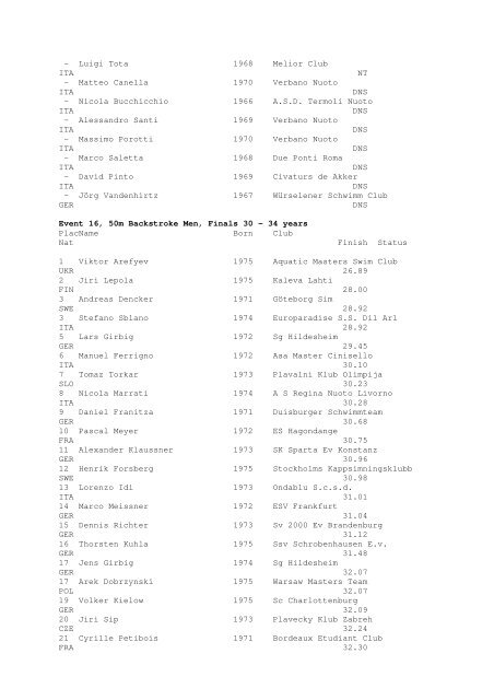 Results Total - Per Age Group w ith lap tim es - U-Klubi