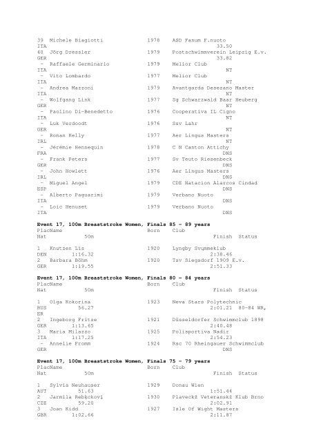 Results Total - Per Age Group w ith lap tim es - U-Klubi