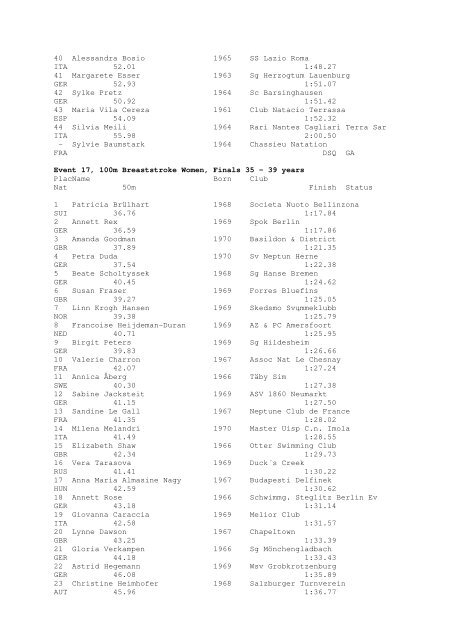 Results Total - Per Age Group w ith lap tim es - U-Klubi